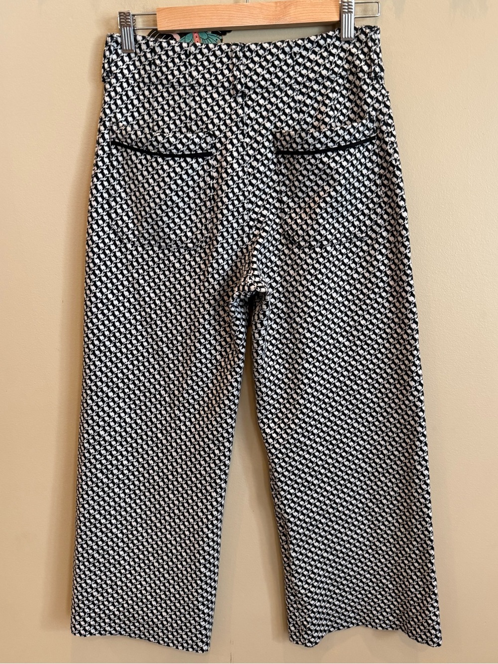 Maeve The Colette Knit Black & White Wide-Leg Patterned Pants! - Picture 7 of 13
